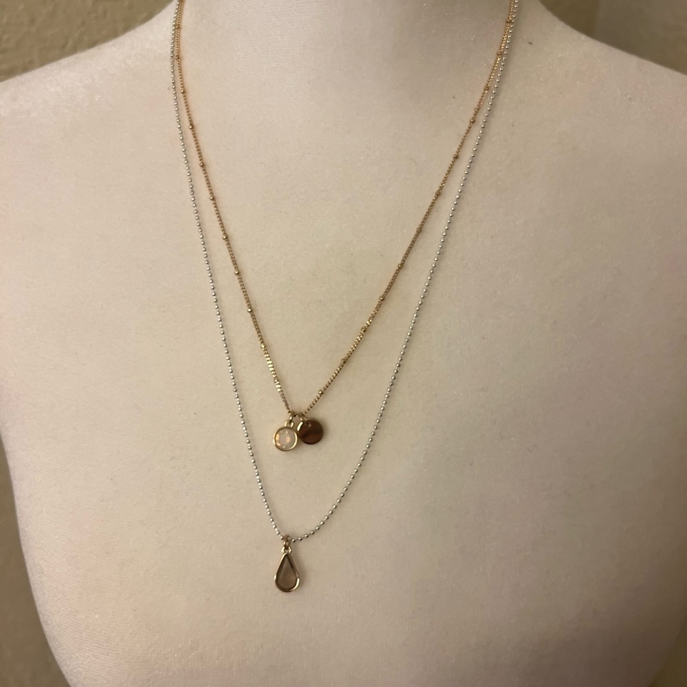 Loft Silver  and Gold Tone Layered Necklace